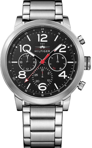 Tommy Hilfiger Jake Chronograph Black Dial Silver Steel Strap Watch for Men - 1791234 Buy Now By Tommy Hilfiger