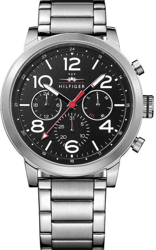 Tommy Hilfiger Jake Chronograph Black Dial Silver Steel Strap Watch for Men - 1791234 Buy Now By Tommy Hilfiger