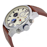 Tommy Hilfiger Jackson Multi-Function Silver Dial Brown Leather Strap Watch for Men - 1791239 Buy Now By Tommy Hilfiger