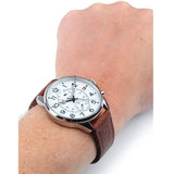 Tommy Hilfiger Dean Quartz Multifunction White Dial Brown Leather Strap Watch for Men - 1791274