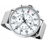 Tommy Hilfiger Dean Chronograph White Dial Silver Mesh Bracelet Watch for Men - 1791277 Buy Now By Tommy Hilfiger