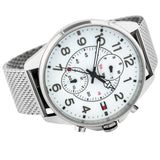 Tommy Hilfiger Dean Chronograph White Dial Silver Mesh Bracelet Watch for Men - 1791277 Buy Now By Tommy Hilfiger