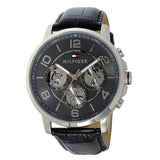 Tommy Hilfiger Keagan Quartz Grey Dial Black Leather Strap Watch for Men - 1791289 Buy Now By Tommy Hilfiger