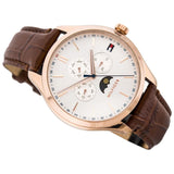 Tommy Hilfiger Oliver Chronograph White Dial Brown Leather Strap Watch for Men - 1791306 Buy Now By Tommy Hilfiger