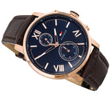 Tommy Hilfiger Aiden Quartz Blue Dial Brown Leather Strap Watch for Men - 1791308 Buy Now By Tommy Hilfiger