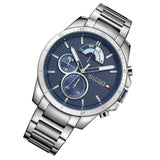 Tommy Hilfiger Decker Quartz Blue Dial Silver Steel Strap Watch for Men - 1791348 Buy Now By Tommy Hilfiger