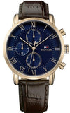 Tommy Hilfiger Kane Chronograph Blue Dial Brown Leather Strap Watch for Men - 1791399 Buy Now By Tommy Hilfiger