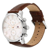 Tommy Hilfiger Kane Chronograph White Dial Brown Leather Strap Watch for Men - 1791400 Buy Now By Tommy Hilfiger