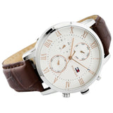 Tommy Hilfiger Kane Chronograph White Dial Brown Leather Strap Watch for Men - 1791400 Buy Now By Tommy Hilfiger