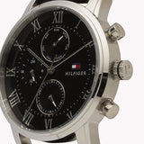 Tommy Hilfiger Kane Quartz Black Dial Black Leather Strap Watch for Men - 1791401 Buy Now By Tommy Hilfiger