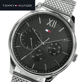 Tommy Hilfiger Damon Quartz Chronograph Black Dial Silver Mesh Bracelet Watch for Men - 1791415 Buy Now By Tommy Hilfiger