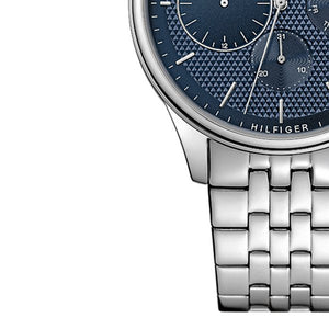 Tommy Hilfiger Damon Chronograph Blue Dial Silver Steel Strap Watch for Men - 1791416 Buy Now By Tommy Hilfiger
