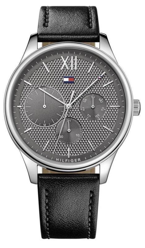 Tommy Hilfiger Damon Multifunction Black Dial Black Leather Strap Watch for Men - 1791417 Buy Now By Tommy Hilfiger
