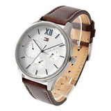 Tommy Hilfiger Damon Quartz White Dial Brown Leather Strap Watch for Men - 1791418 Buy Now By Tommy Hilfiger