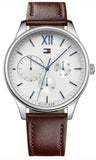 Tommy Hilfiger Damon Quartz White Dial Brown Leather Strap Watch for Men - 1791418 Buy Now By Tommy Hilfiger