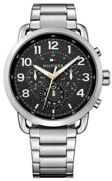 Tommy Hilfiger Briggs Chronograph Black Dial Silver Steel Strap Watch for Men - 1791422 Buy Now By Tommy Hilfiger