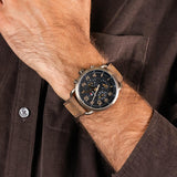 Tommy Hilfiger Briggs Chronograph Black Dial Brown Leather Strap Watch for Men - 1791425 Buy Now By Tommy Hilfiger