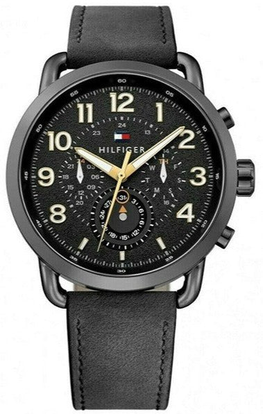 Tommy Hilfiger Briggs Black Dial Black Leather Strap Watch for Men - 1791426 Buy Now By Tommy Hilfiger