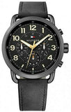 Tommy Hilfiger Briggs Black Dial Black Leather Strap Watch for Men - 1791426 Buy Now By Tommy Hilfiger