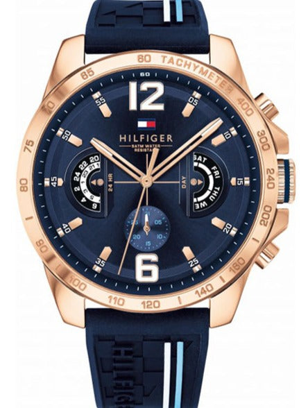 Tommy Hilfiger Decker Multifunction Blue Dial Blue Rubber Strap Watch for Men - 1791474 Buy Now By Tommy Hilfiger