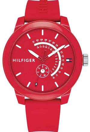 Tommy Hilfiger Denim Quartz Red Dial Red Rubber Strap Watch for Men - 1791480 Buy Now By Tommy Hilfiger
