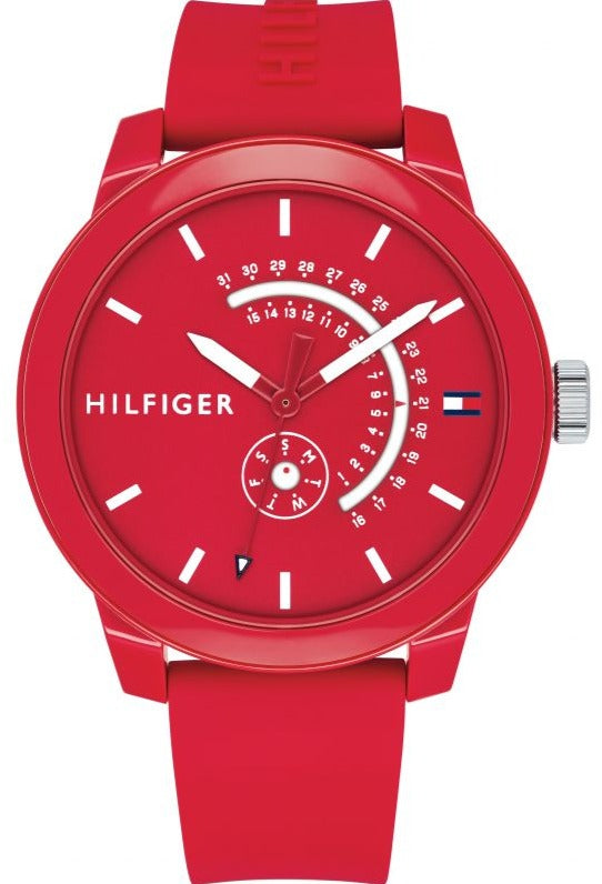 Tommy Hilfiger Denim Quartz Red Dial Red Rubber Strap Watch for Men - 1791480 Buy Now By Tommy Hilfiger