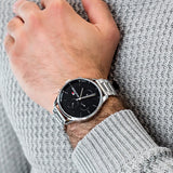 Tommy Hilfiger Chase Quartz Black Dial Silver Steel Strap Watch For Men - 1791485 Buy Now By Tommy Hilfiger