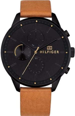 Tommy Hilfiger James Quartz Black Dial Brown Leather Strap Watch For Men - 1791486 Buy Now By Tommy Hilfiger