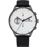 Tommy Hilfiger Lexor Silver Dial Black Leather Strap Watch For Men - 1791489 Buy Now By Tommy Hilfiger