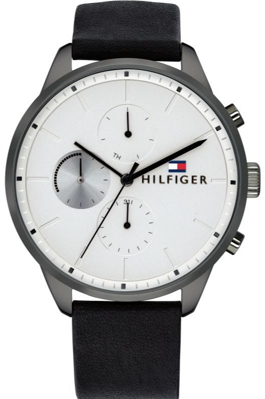 Tommy Hilfiger Lexor Silver Dial Black Leather Strap Watch For Men - 1791489 Buy Now By Tommy Hilfiger