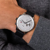 Tommy Hilfiger Lexor Silver Dial Black Leather Strap Watch For Men - 1791489 Buy Now By Tommy Hilfiger