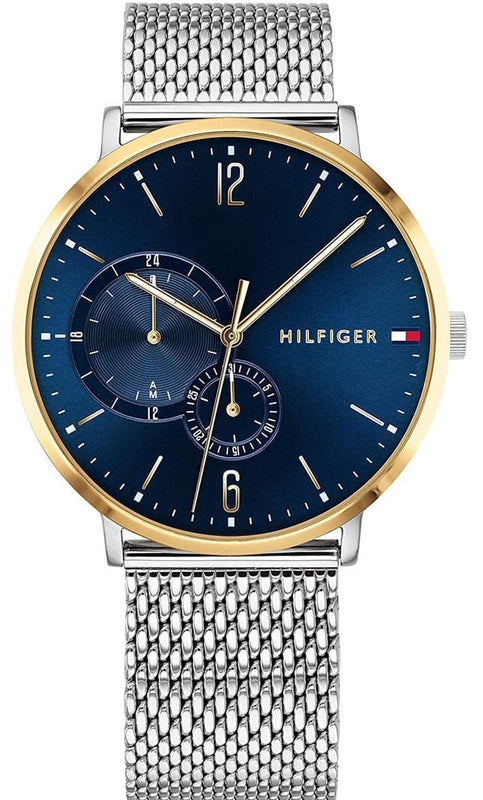 Tommy Hilfiger Brooklyn Quartz Blue Dial Silver Mesh Bracelet Watch for Men - 1791505 Buy Now By Tommy Hilfiger