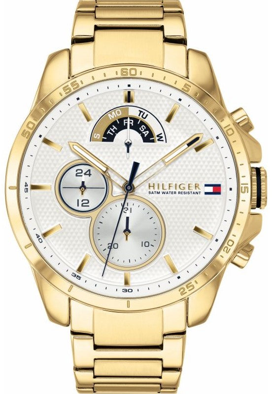 Tommy Hilfiger Iconic Quartz White Dial Gold Steel Strap Watch for Men - 1791538 Buy Now By Tommy Hilfiger