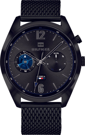 Tommy Hilfiger Deacon Analog Black Dial Black Mesh Bracelet Watch for Men - 1791547 Buy Now By Tommy Hilfiger