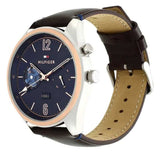 Tommy Hilfiger Deacan Blue Dial Brown Leather Strap Watch for Men - 1791549 Buy Now By Tommy Hilfiger