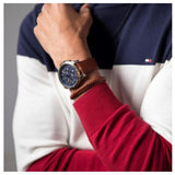 Tommy Hilfiger Spencer Blue Dial Brown Leather Strap Watch for Men - 1791642 Buy Now By Tommy Hilfiger