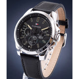 Tommy Hilfiger Decker Black Dial Black Leather Strap Watch for Men - 1791563 Buy Now By Tommy Hilfiger
