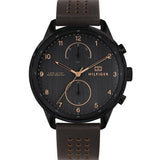 Tommy Hilfiger Chase Quartz Black Dial Brown Leather Strap Watch for Men - 1791577 Buy Now By Tommy Hilfiger
