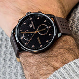 Tommy Hilfiger Chase Quartz Black Dial Brown Leather Strap Watch for Men - 1791577 Buy Now By Tommy Hilfiger