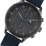 Tommy Hilfiger Chase Grey Dial Blue Leather Strap Watch for Men - 1791578 Buy Now By Tommy Hilfiger