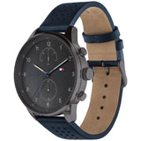 Tommy Hilfiger Chase Grey Dial Blue Leather Strap Watch for Men - 1791578 Buy Now By Tommy Hilfiger