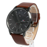 Tommy Hilfiger Hunter Black Dial Brown Leather Strap Watch for Men - 1791604 Buy Now By Tommy Hilfiger