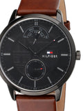 Tommy Hilfiger Hunter Black Dial Brown Leather Strap Watch for Men - 1791604 Buy Now By Tommy Hilfiger