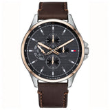 Tommy Hilfiger Shawn Multifunction Grey Dial Brown Leather Strap Watch for Men - 1791615 Buy Now By Tommy Hilfiger