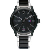Tommy Hilfiger Sneaker Quartz Black Dial Two Tone Steel Strap Watch for Men - 1791619 Buy Now By Tommy Hilfiger