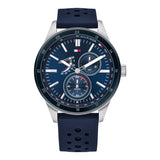 Tommy Hilfiger Austin Quartz Blue Dial Blue Rubber Strap Watch for Men - 1791635 Buy Now By Tommy Hilfiger