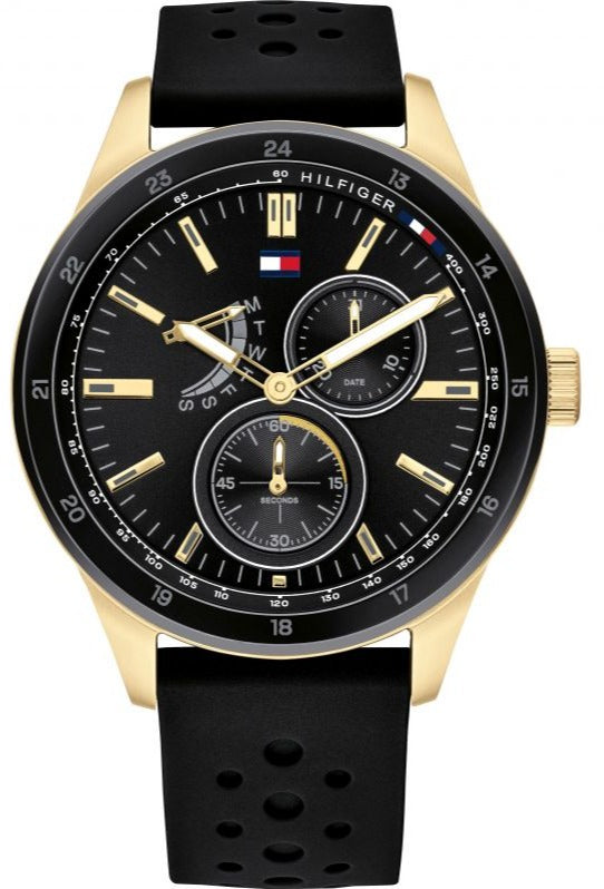 Tommy Hilfiger Austin Black Dial Black Rubber Strap Watch for Men - 1791636 Buy Now By Tommy Hilfiger