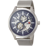 Tommy Hilfiger Spencer Skeleton Black Dial Silver Mesh Bracelet Watch for Men - 1791643 Buy Now By Tommy Hilfiger
