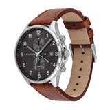 Tommy Hilfiger West Chronograph Grey Dial Brown Leather Strap Watch For Men - 1791710 Buy Now By Tommy Hilfiger