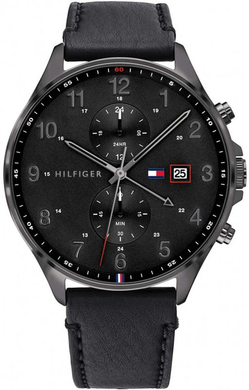 Tommy Hilfiger West Chronograph Black Dial Black Leather Strap Watch For Men - 1791711 Buy Now By Tommy Hilfiger